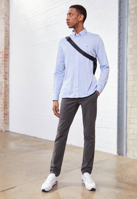 מכנסי צ'ינו חלת דבש bleecker NX204555 אפר כהה Tommy Hilfiger