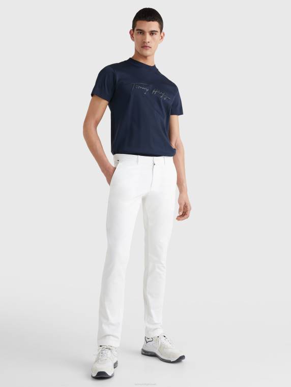 bleecker flex slim fit מכנסיים NX201034 האופטי הלבן Tommy Hilfiger