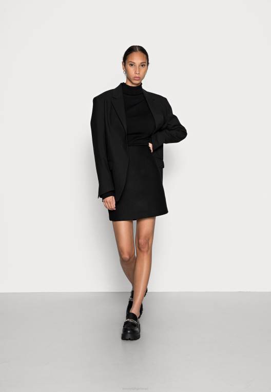 חצאית מיני חצאית קצרה עם כפתורי blend NX205599 שָׁחוֹר Tommy Hilfiger