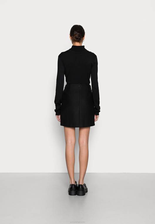 חצאית מיני חצאית קצרה עם כפתורי blend NX205599 שָׁחוֹר Tommy Hilfiger