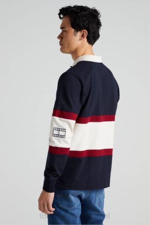חולצת רוגבי blockstripe NX203533 כְּחוֹל Tommy Hilfiger