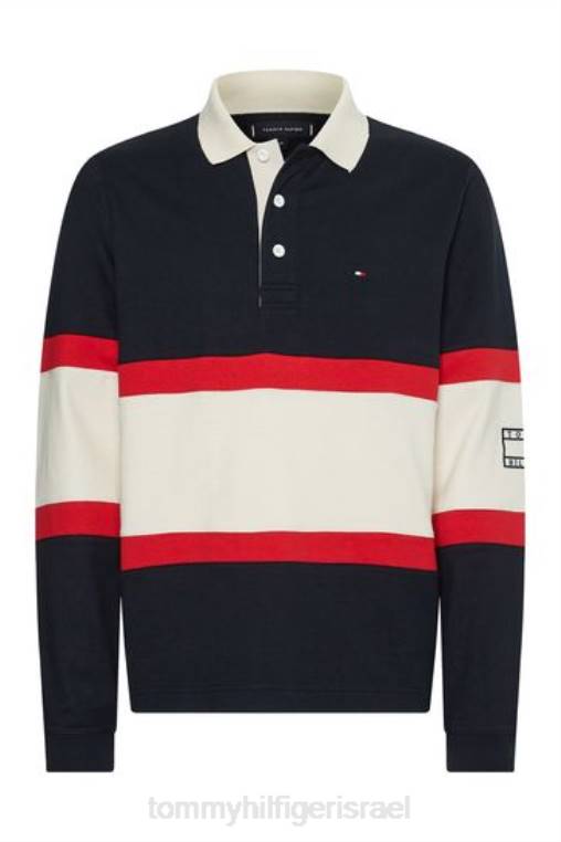 חולצת רוגבי blockstripe NX203533 כְּחוֹל Tommy Hilfiger