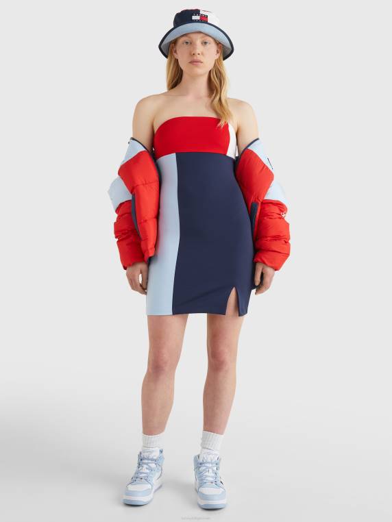 שמלת bodycon חסומה בצבע NX202045 דמדומים צי/מולטי Tommy Hilfiger