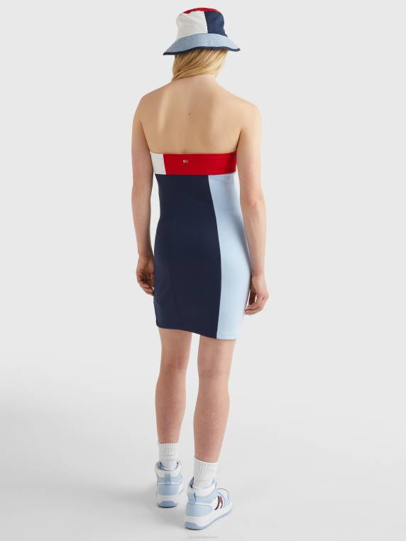 שמלת bodycon חסומה בצבע NX202045 דמדומים צי/מולטי Tommy Hilfiger