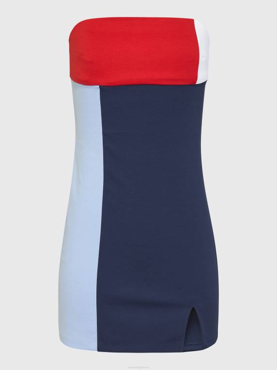 שמלת bodycon חסומה בצבע NX202045 דמדומים צי/מולטי Tommy Hilfiger