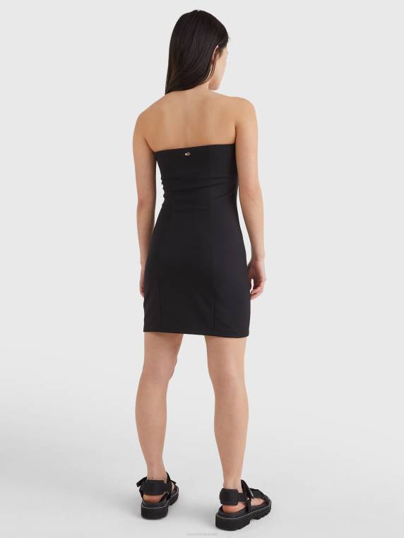 שמלת bodycon רקמת חתימה NX202099 שָׁחוֹר Tommy Hilfiger