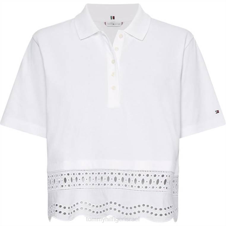 חולצת פולו broderie anglaise NX2020340 לבן Tommy Hilfiger