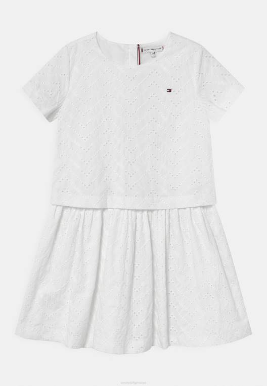 שמלת קוקטייל/שמלת מסיבה של broderie anglaise NX207822 לבן Tommy Hilfiger