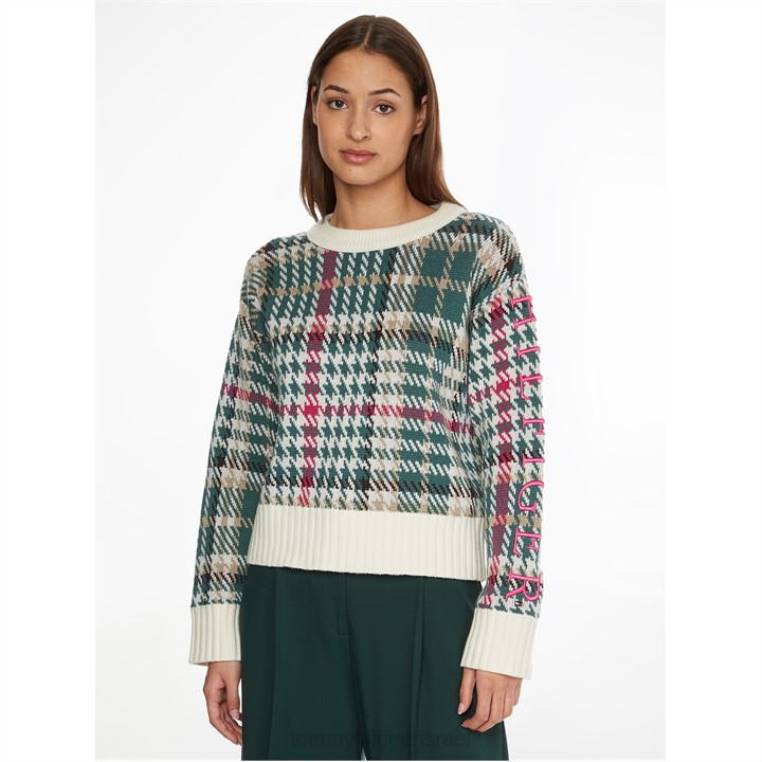 תערובת צמר צ'ק c-nk NX2020980 שֶׁנהָב Tommy Hilfiger