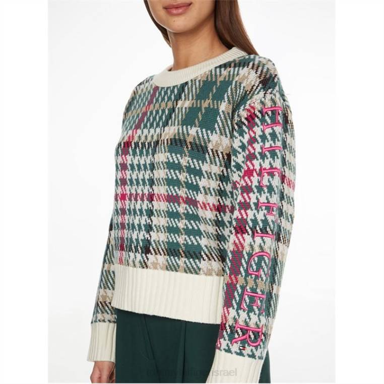 תערובת צמר צ'ק c-nk NX2020980 שֶׁנהָב Tommy Hilfiger