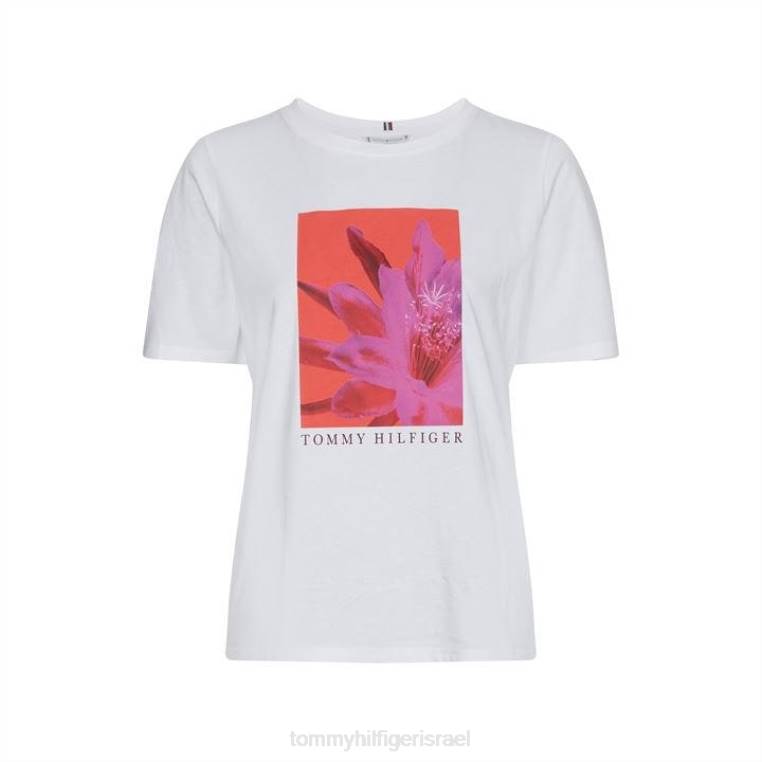 חולצה פרחונית רגילה c-nk ss NX2020209 אופטי לבן Tommy Hilfiger