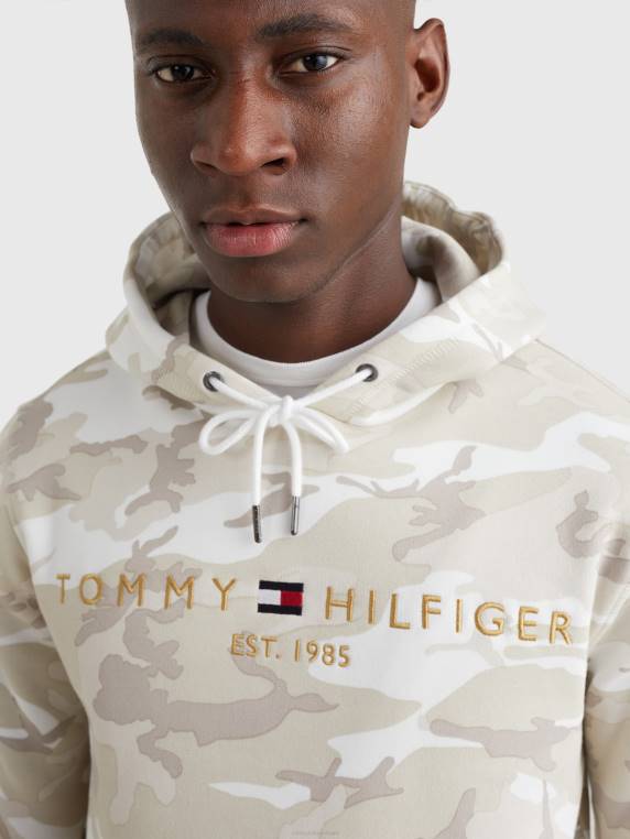 קפוצ'ון לוגו camo NX201317 ecru camo Tommy Hilfiger