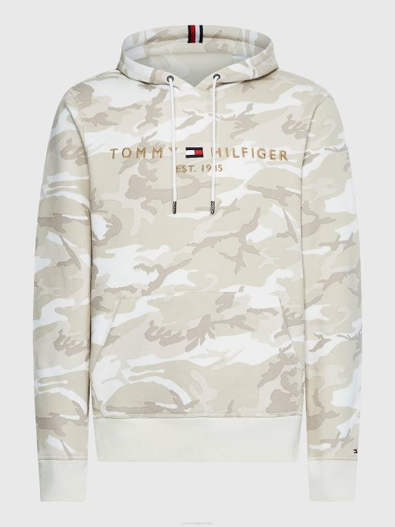 קפוצ'ון לוגו camo NX201317 ecru camo Tommy Hilfiger