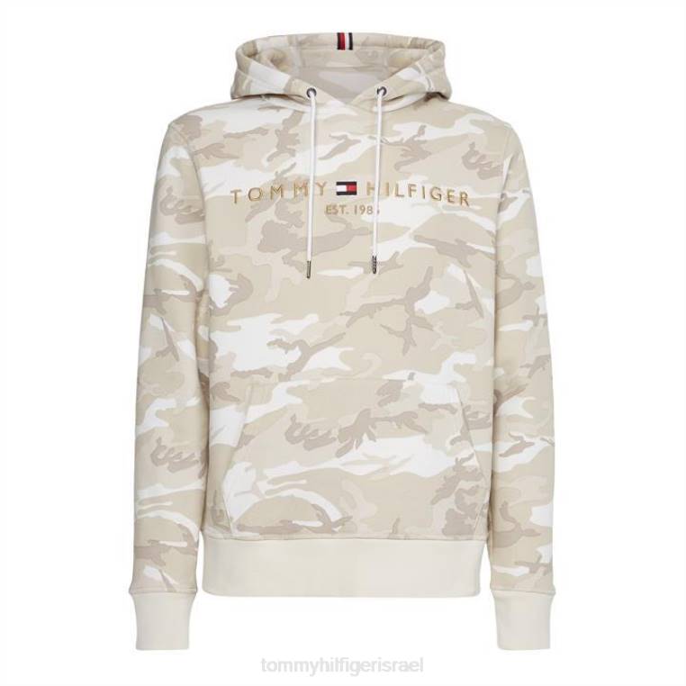 קפוצ'ון לוגו camo tommy NX2019573 ecru camo 0k4 Tommy Hilfiger