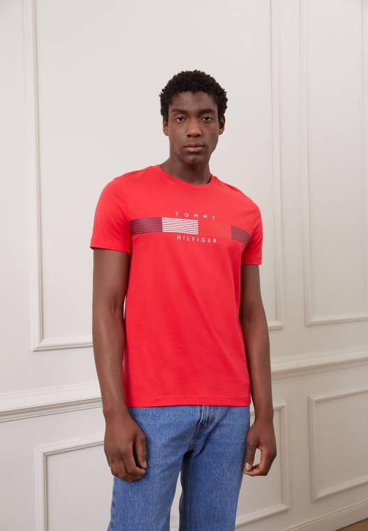 chest corp חולצת טריקו גרפית בהדפס טי NX204641 כוננות Tommy Hilfiger