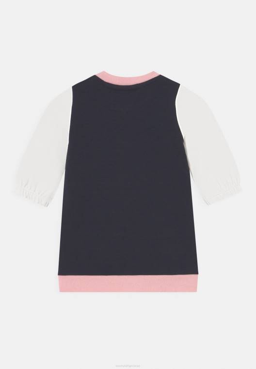 שמלת תינוק colorblock שמלת ג'רסי בגוון ורוד NX206263 גוון ורוד Tommy Hilfiger