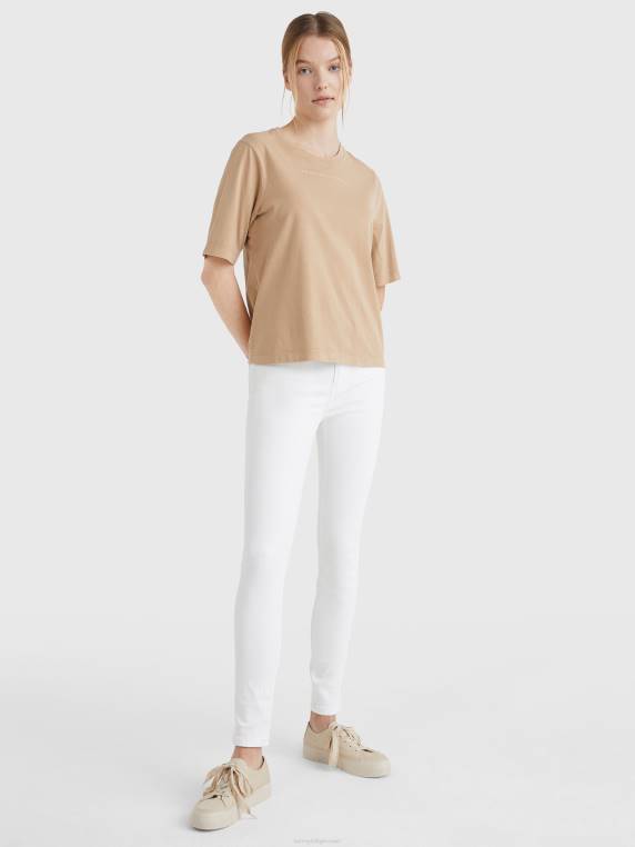 como ג'ינס סקיני פלקס באמצע עלייה NX202143 האופטי הלבן Tommy Hilfiger