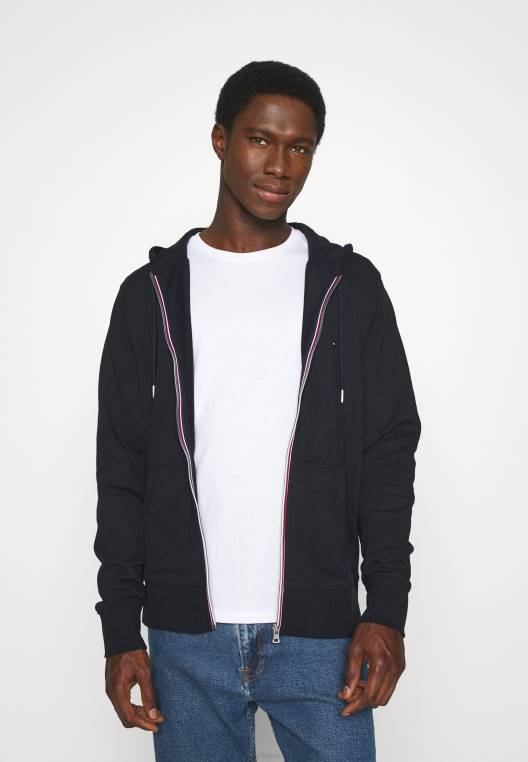 סווטשירט עם רוכסן קפוצ'ון core c zip NX207412 כְּחוֹל Tommy Hilfiger