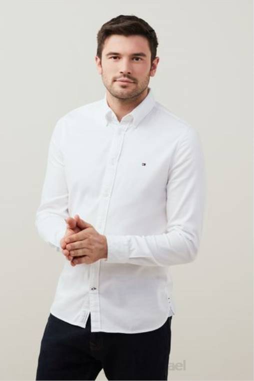 חולצת core flex dobby slim fit NX203427 לבן Tommy Hilfiger