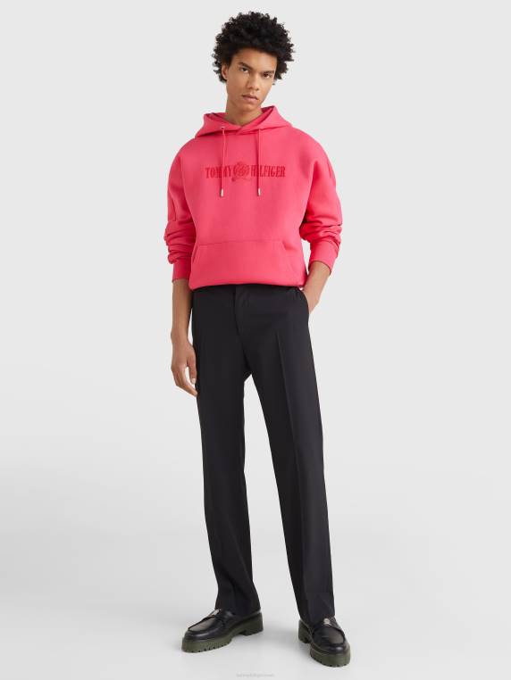 מכנסיים בגזרת crest NX201042 שָׁחוֹר Tommy Hilfiger