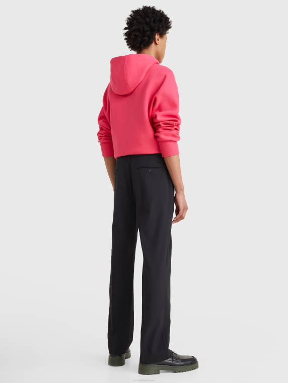 מכנסיים בגזרת crest NX201042 שָׁחוֹר Tommy Hilfiger