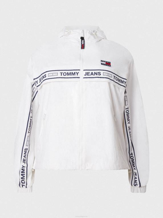מעיל רוח עם לוגו curve של שיקגו NX202028 לבן Tommy Hilfiger