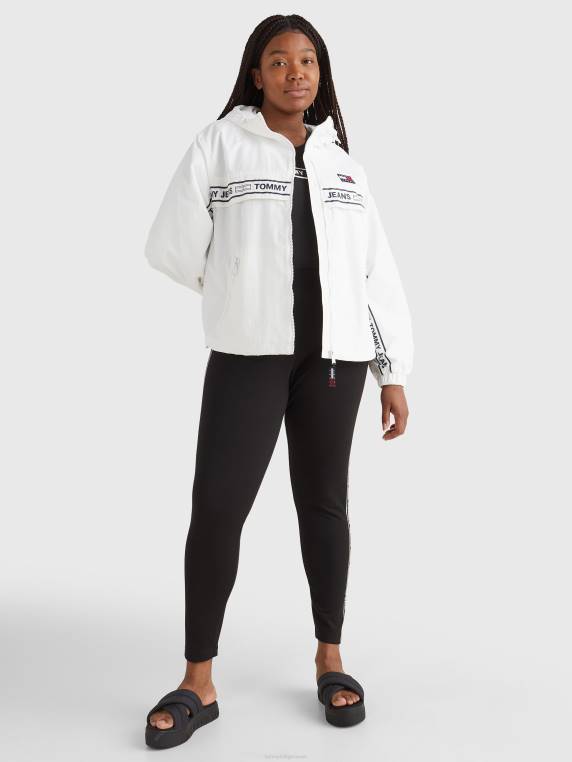 מעיל רוח עם לוגו curve של שיקגו NX202028 לבן Tommy Hilfiger