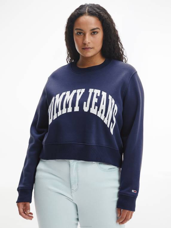 סווטשירט בכושר רגוע בקולג' curve NX202560 צי הדמדומים Tommy Hilfiger