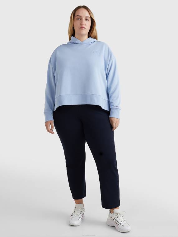 קפוצ'ונים בהתאמה רגועה עם לוגו צבע טבעי curve NX202585 כחול ירח Tommy Hilfiger