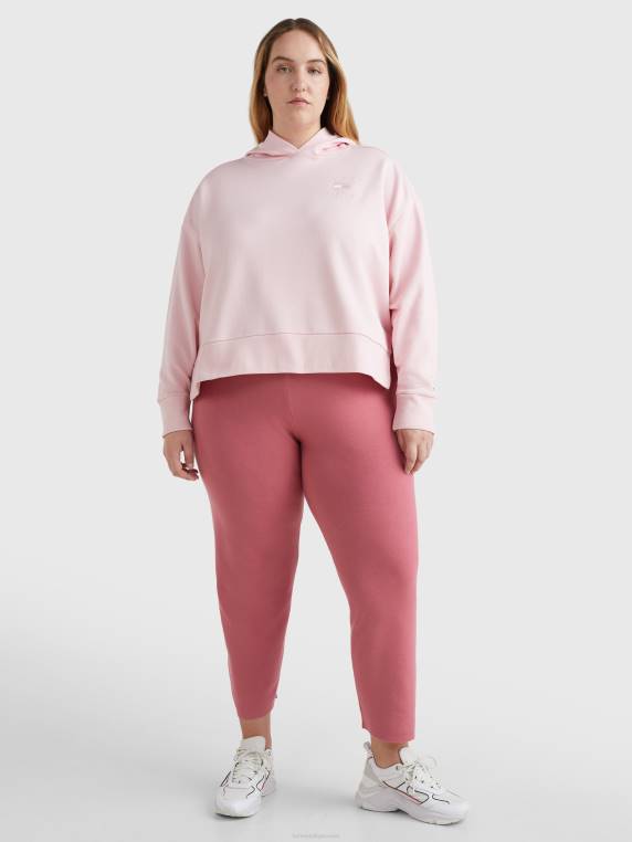 קפוצ'ונים בהתאמה רגועה עם לוגו צבע טבעי curve NX202586 ורוד פסטל Tommy Hilfiger