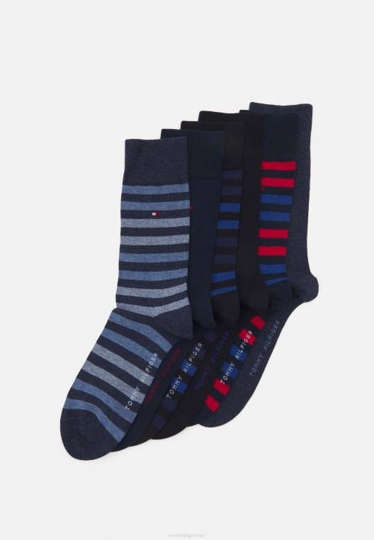 גרבי ecom 6 חבילות NX207145 משולבת כחול Tommy Hilfiger