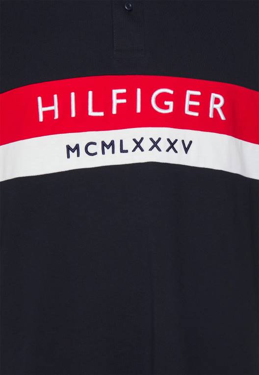 חולצת פולו לוגו embro NX206033 שמיים מדבריים Tommy Hilfiger