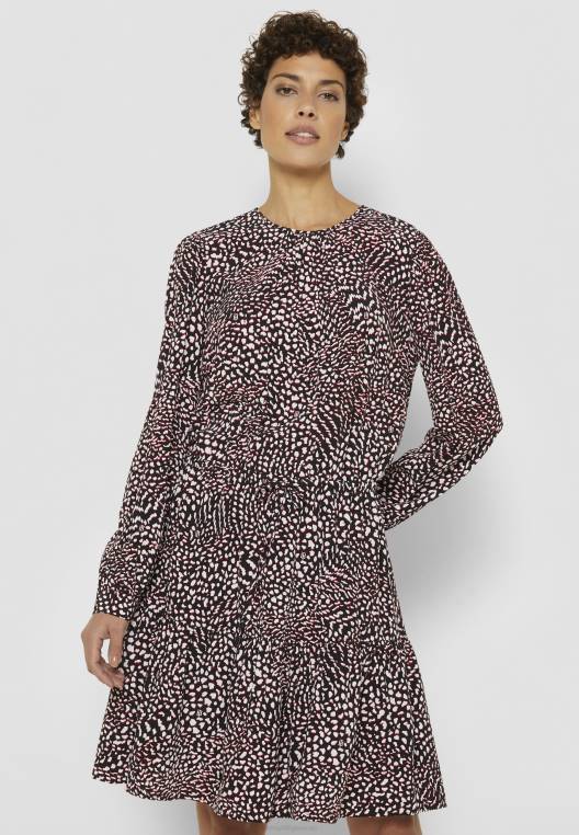 שמלת יום קצרה של f&f NX208055 נוצה אדום לבן שחור Tommy Hilfiger