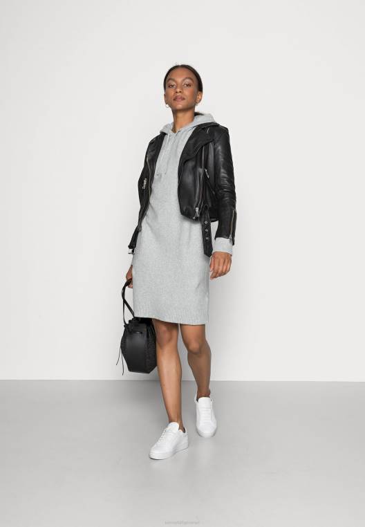 שמלת מגשר ברך עם קפוצ'ון flex NX207525 אברש אפור בהיר Tommy Hilfiger