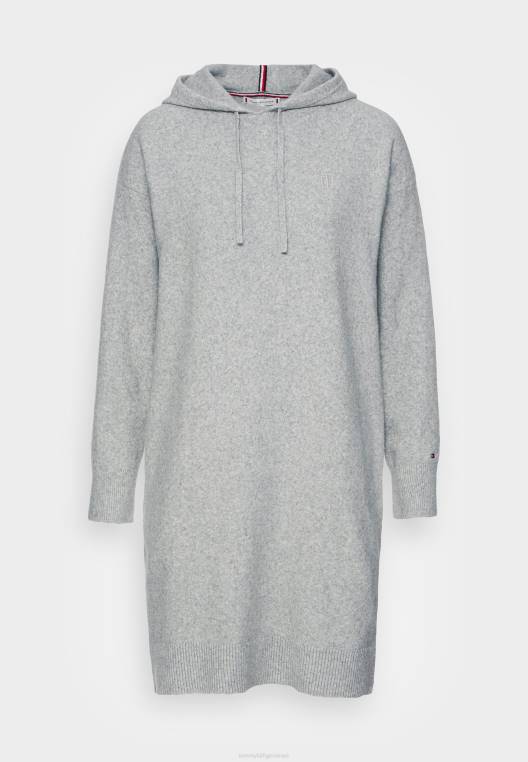 שמלת מגשר ברך עם קפוצ'ון flex NX207525 אברש אפור בהיר Tommy Hilfiger
