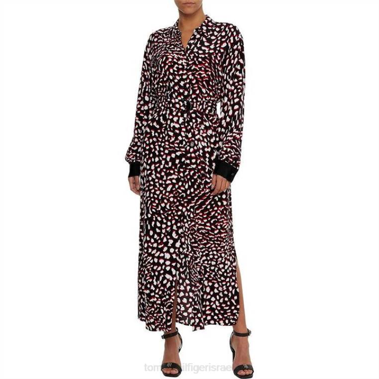 שמלת מידי של טומי fthr NX2020090 הדפס fthr גדול Tommy Hilfiger