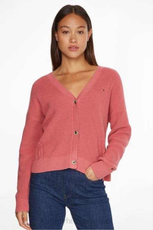 קרדיגן hayana צווארון V NX203404 וָרוֹד Tommy Hilfiger