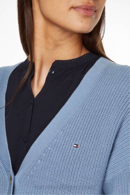 קרדיגן hayana צווארון V NX203518 כְּחוֹל Tommy Hilfiger