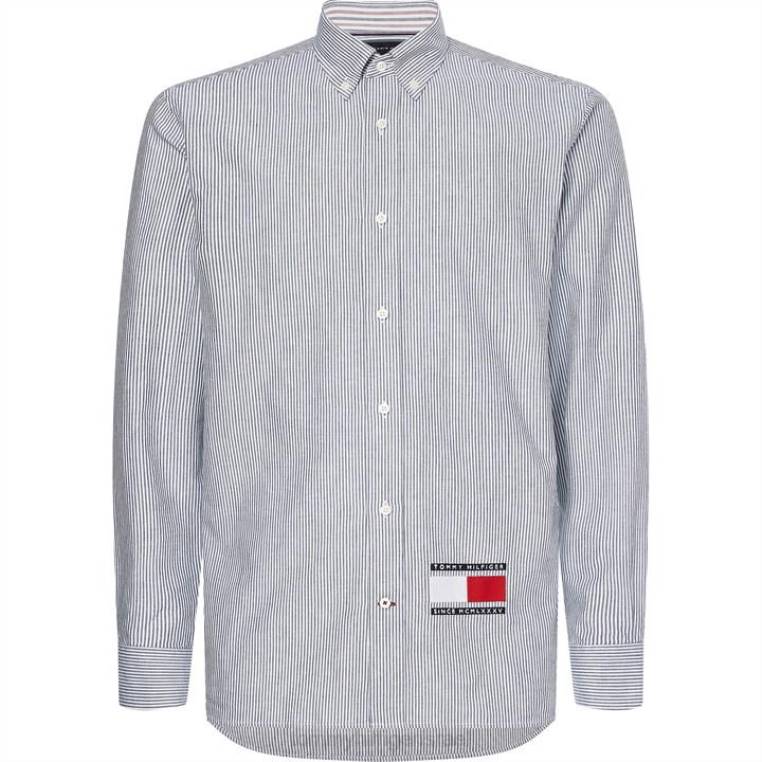 חולצת פסים של ithaca NX2020227 איריס נייבי/לבן Tommy Hilfiger