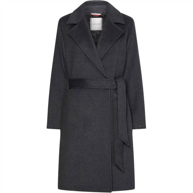 חגורת צמר טומי jkt NX2019720 hthr אפור כהה Tommy Hilfiger