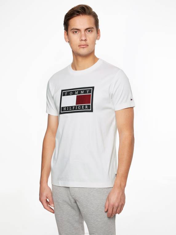 lux interlock טי NX201510 לבן Tommy Hilfiger