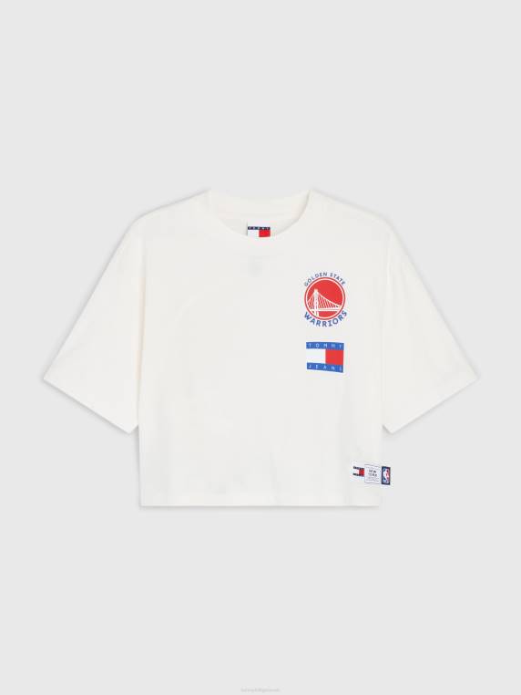 ג'ינס וחולצת טי קצוצה nba NX202780 לוחמי לבן/GS עתיקים Tommy Hilfiger