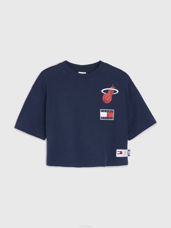 ג'ינס וחולצת טי קצוצה nba NX202845 דמדומים צי/מיאם Tommy Hilfiger