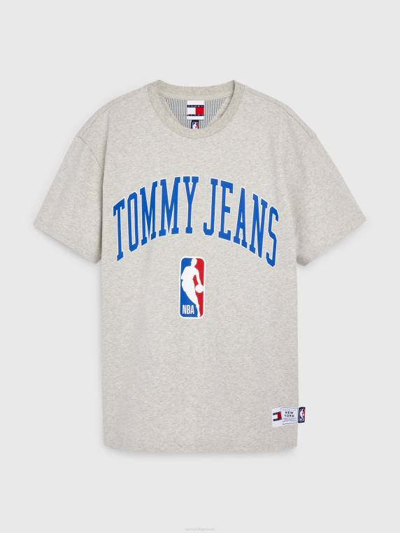 חולצת טריקו רגועה עם ג'ינס אנד nba NX202873 אברש אפור Tommy Hilfiger