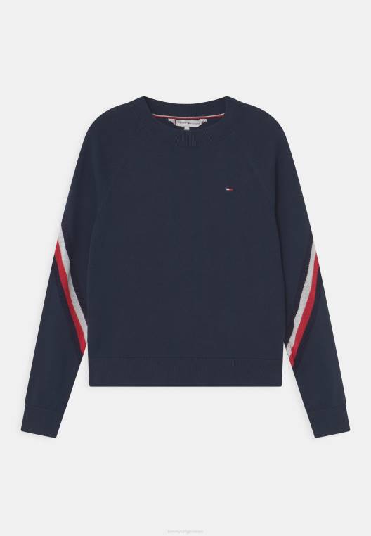 מגשר raglan עם פסים גלובליים NX207568 צי הדמדומים Tommy Hilfiger