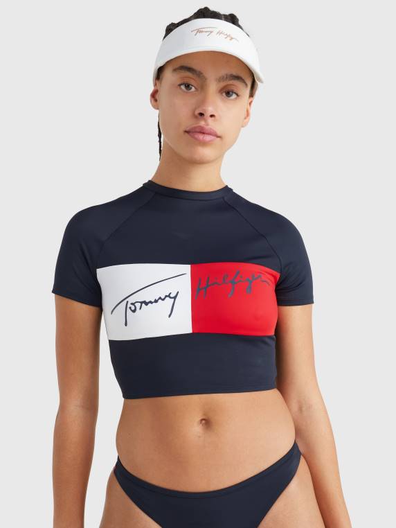 חסימת צבע חסימת rashguard NX202679 שמיים מדבריים Tommy Hilfiger