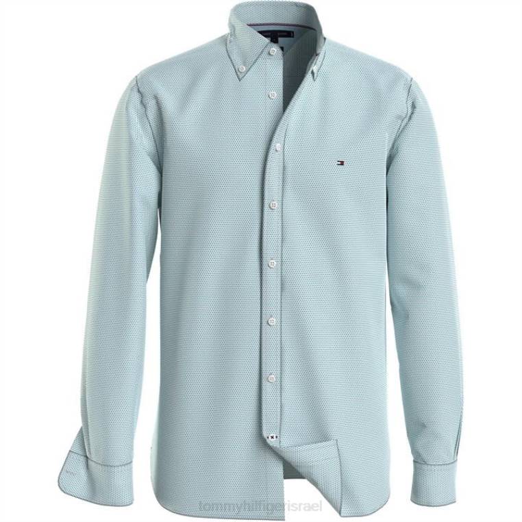 חולצת rf מיני בהדפסה בשני גוונים NX2019772 בריינט גרין 0h7 Tommy Hilfiger