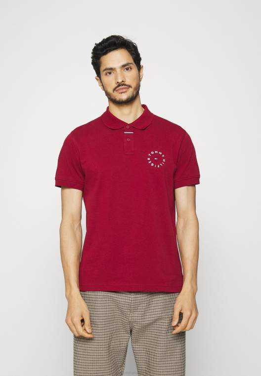 חולצת פולו רגילה עם לוגו roundall corp NX207638 סוֹמֶק Tommy Hilfiger