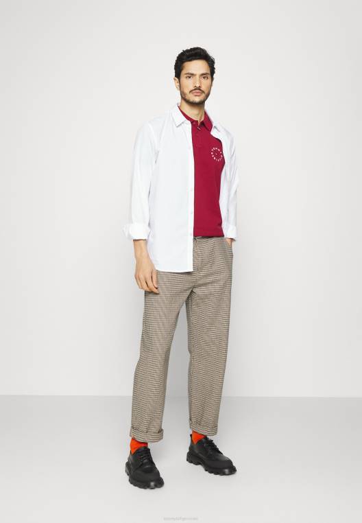 חולצת פולו רגילה עם לוגו roundall corp NX207638 סוֹמֶק Tommy Hilfiger