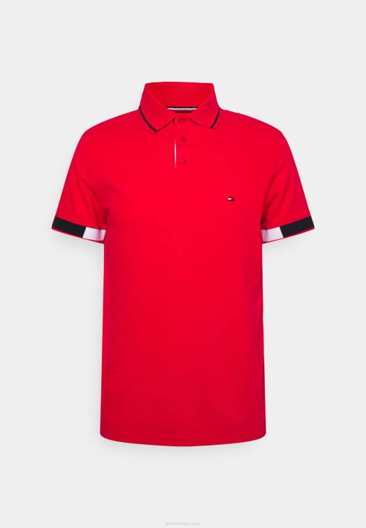 חולצת פולו דקה עם שרוול rwb NX204126 אדום ראשוני Tommy Hilfiger